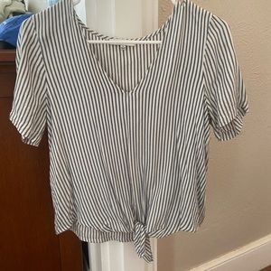Madewell striped v neck tie top.